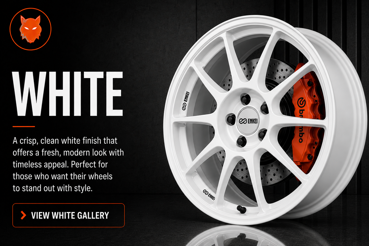 White alloy wheel finish