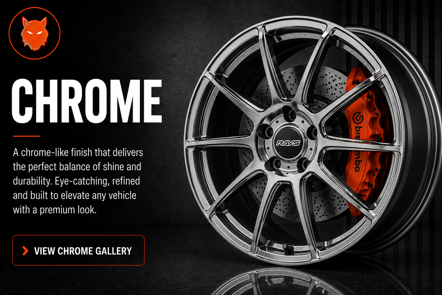 Chrome alloy wheel finish